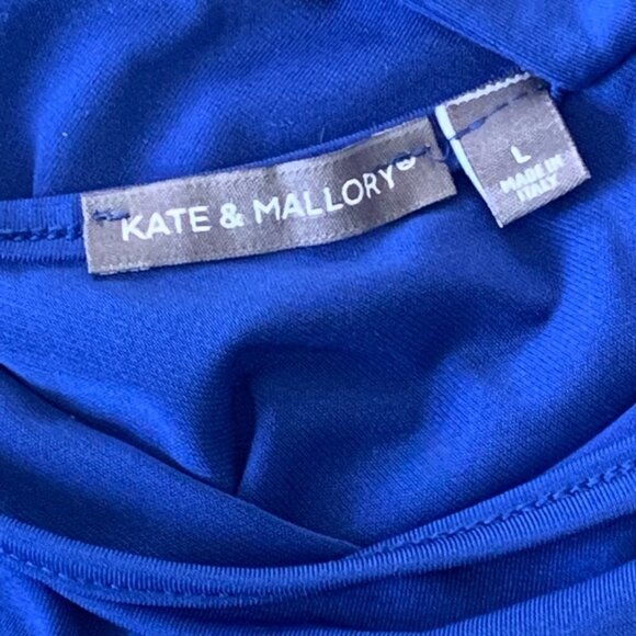 Kate & Mallory Asymmetric Hem Cutout Back Tunic Top Sz L Blue #188H - Picture 8 of 10